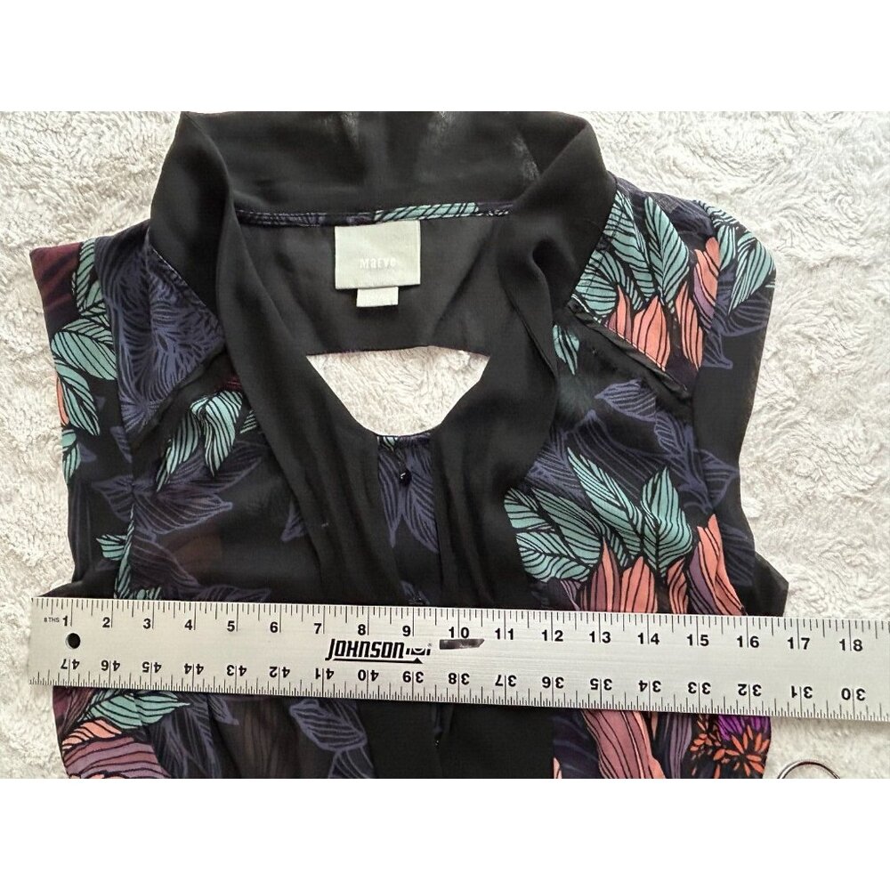Anthropologie Maeve Women Black Floral Breton Midi Dress Small Sleeveless Boho - Picture 6 of 8